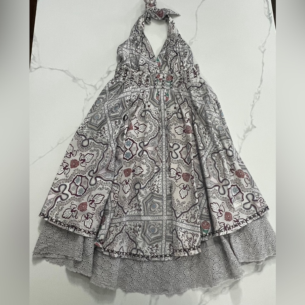 Anthropologie Odd Molly Halter Dress Lavender Floral Paisley size 2